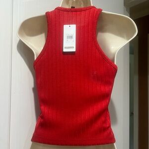 New Guess Penny Ribbed Tank Top size XS red with tags.